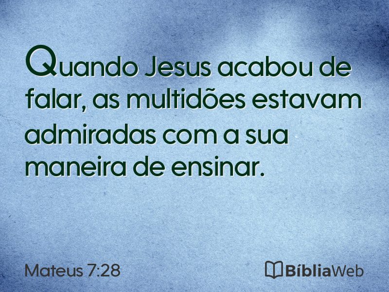 Mateus 7:28 em imagem para compartilhar