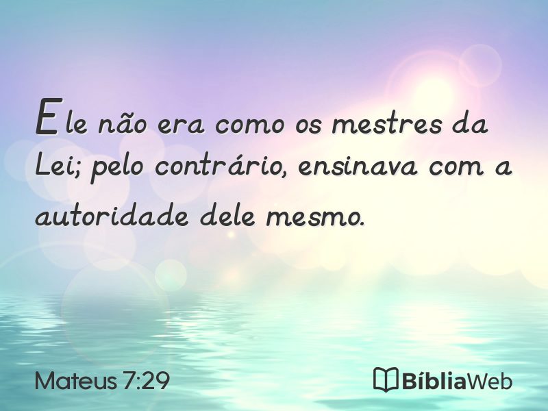 Mateus 7:29 em imagem para compartilhar