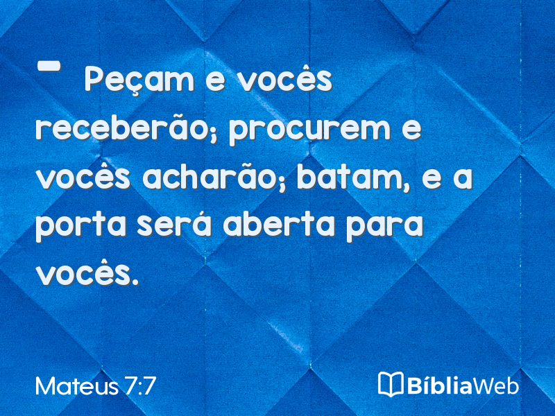 Mateus 7:7 em imagem para compartilhar
