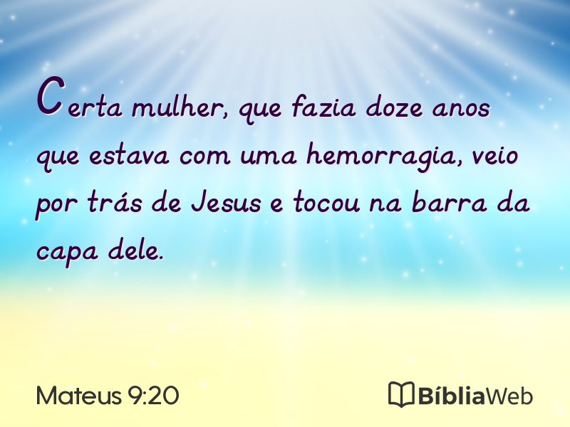 Mateus 9:20 em imagem para compartilhar