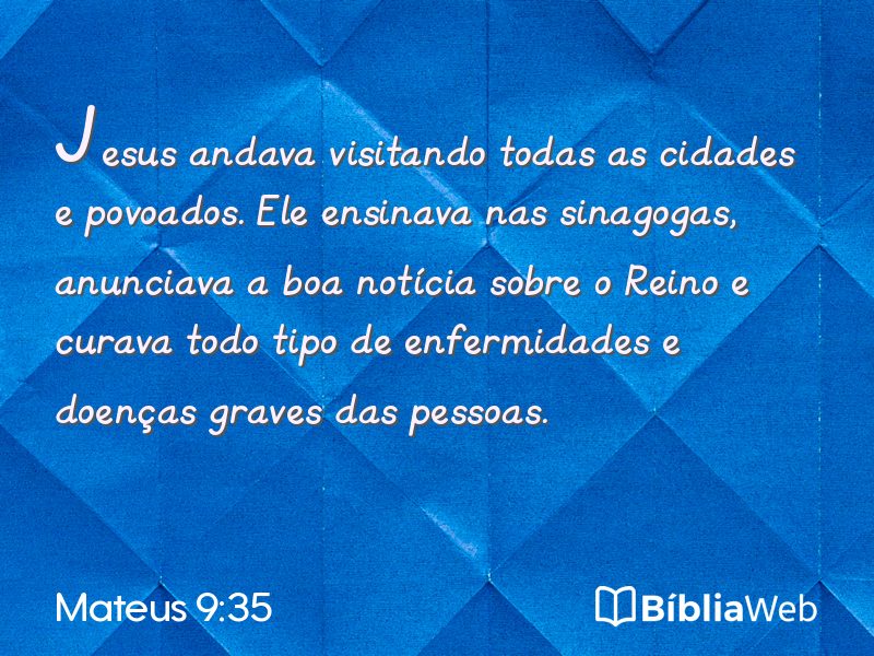 Mateus 9:35 em imagem para compartilhar