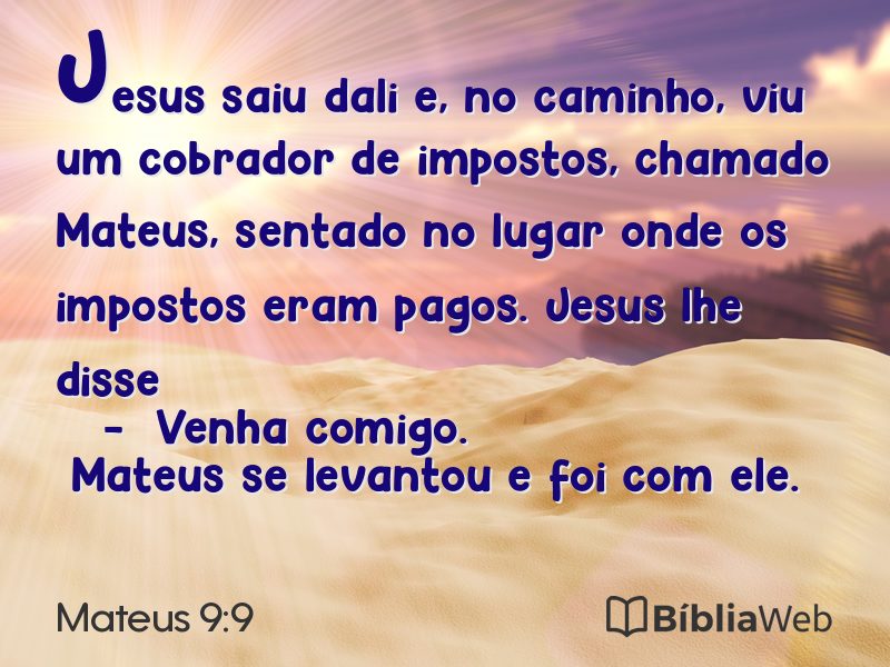 Mateus 9:9 em imagem para compartilhar