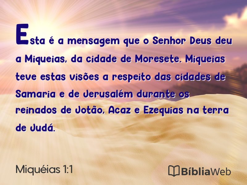 Miquéias 1:1 em imagem para compartilhar