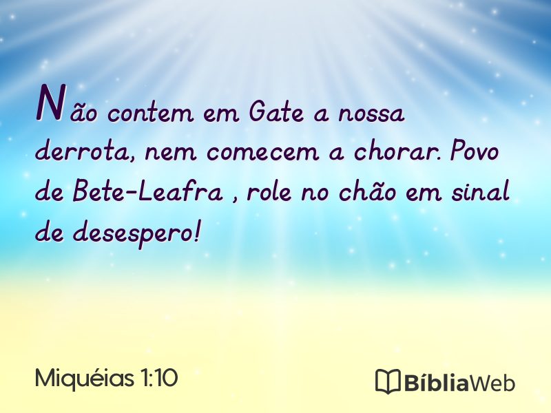 Miquéias 1:10 em imagem para compartilhar