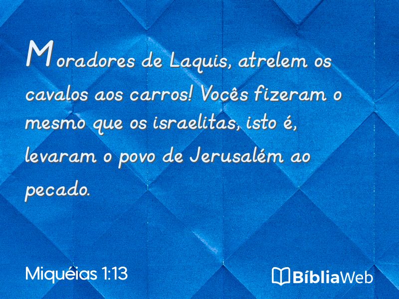 Miquéias 1:13 em imagem para compartilhar
