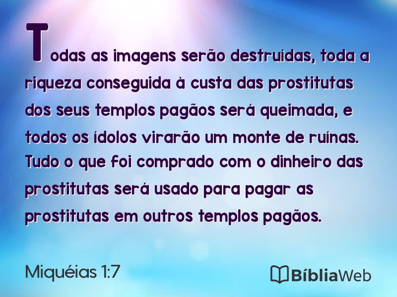 Miquéias 1:7 em imagem para compartilhar