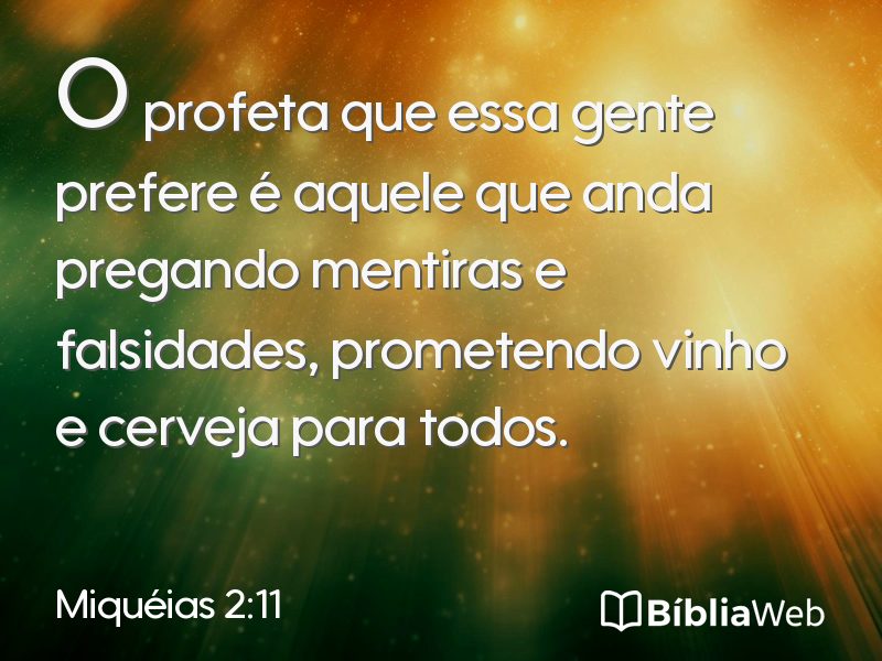 Miquéias 2:11 em imagem para compartilhar