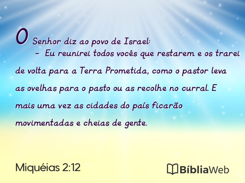 Miquéias 2:12 em imagem para compartilhar