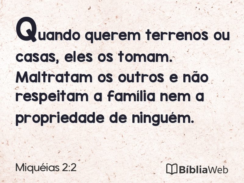 Miquéias 2:2 em imagem para compartilhar