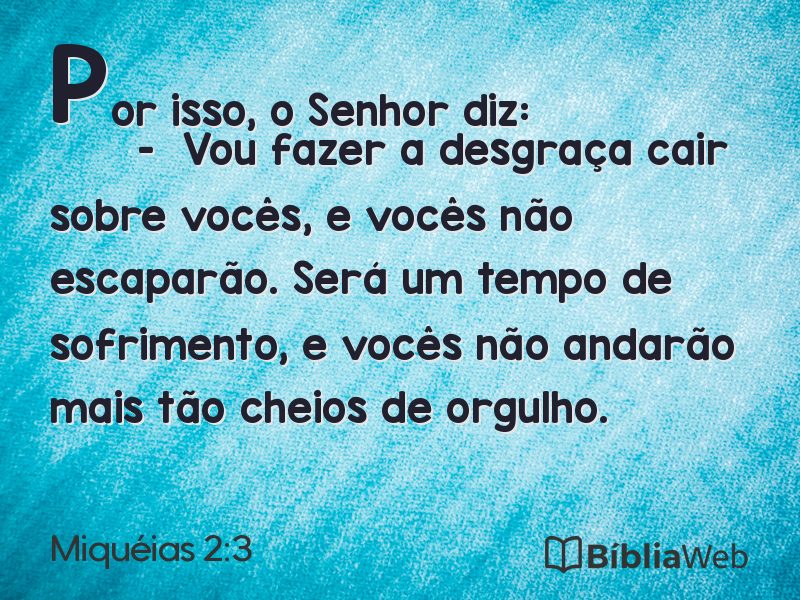 Miquéias 2:3 em imagem para compartilhar