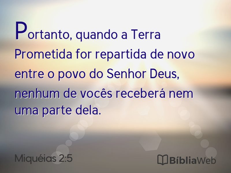 Miquéias 2:5 em imagem para compartilhar