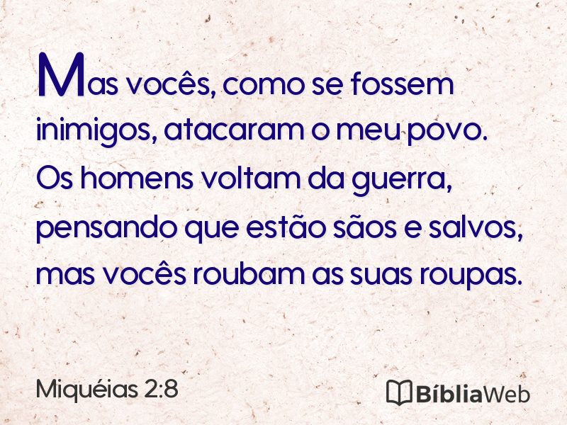 Miquéias 2:8 em imagem para compartilhar