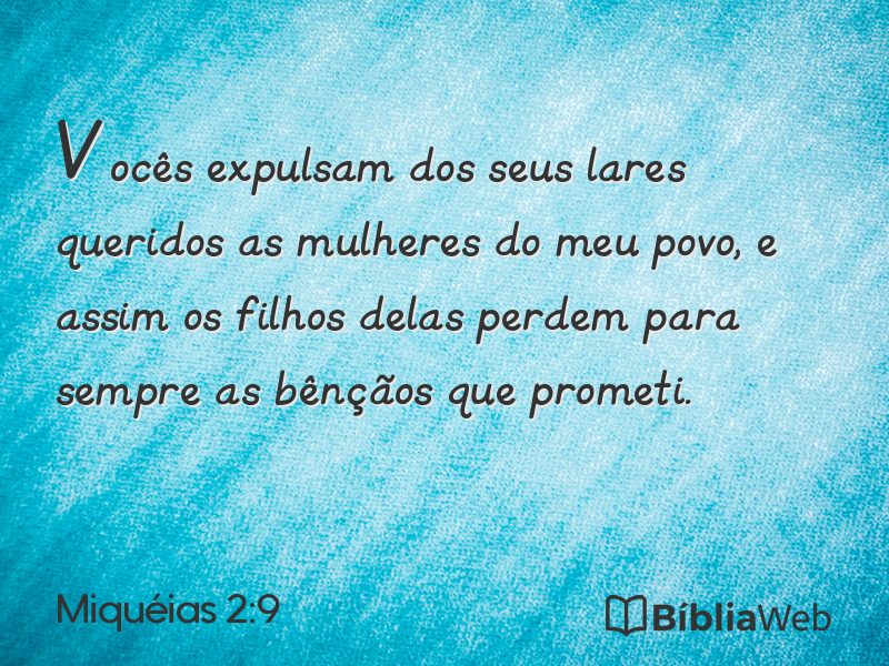 Miquéias 2:9 em imagem para compartilhar