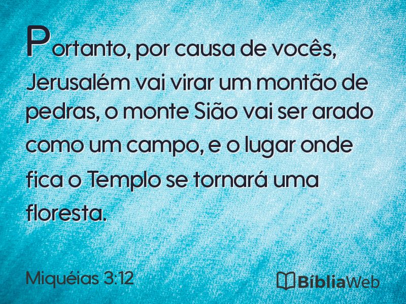 Miquéias 3:12 em imagem para compartilhar