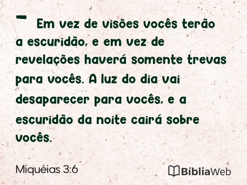 Miquéias 3:6 em imagem para compartilhar