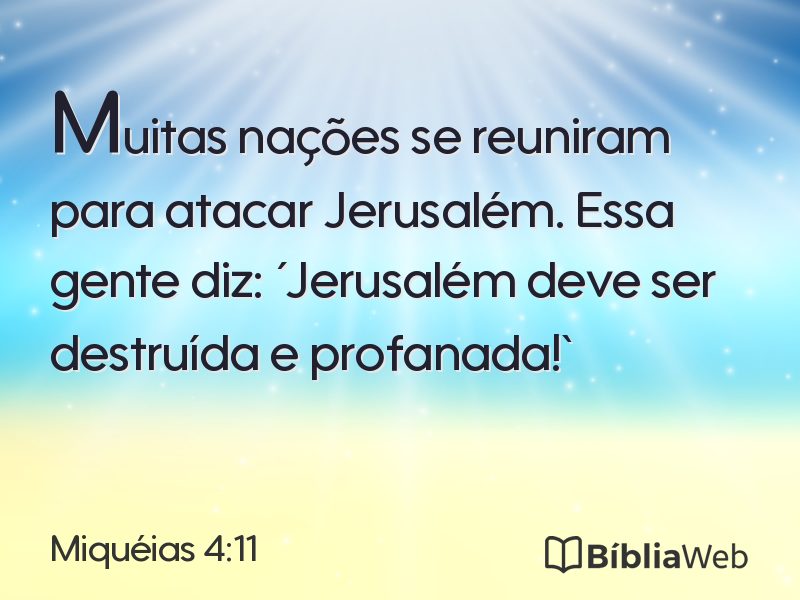 Miquéias 4:11 em imagem para compartilhar