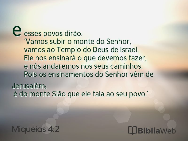 Miquéias 4:2 em imagem para compartilhar