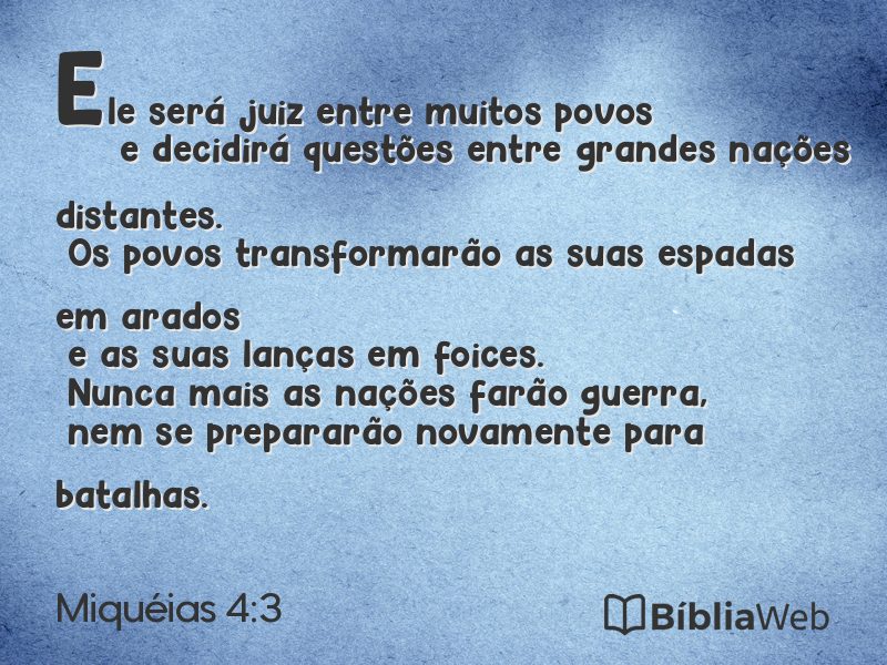 Miquéias 4:3 em imagem para compartilhar