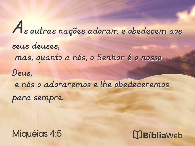 Miquéias 4:5 em imagem para compartilhar