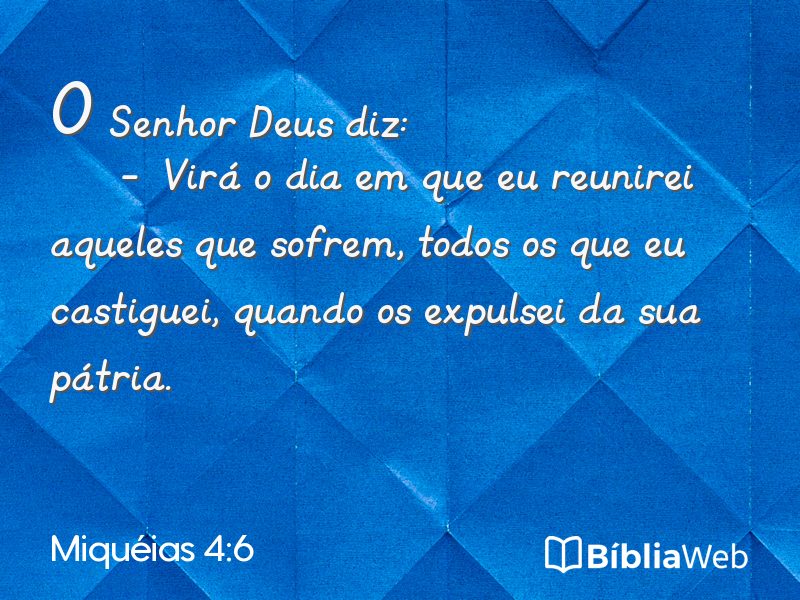 Miquéias 4:6 em imagem para compartilhar