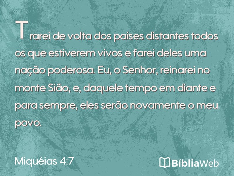 Miquéias 4:7 em imagem para compartilhar