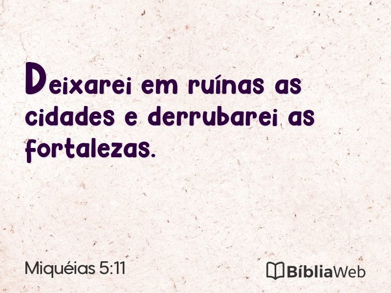 Miquéias 5:11 em imagem para compartilhar