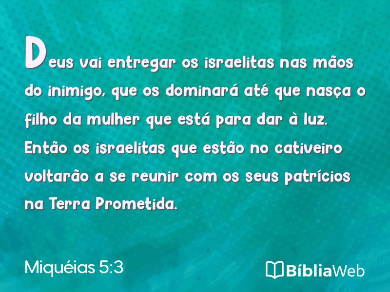 Miquéias 5:3 em imagem para compartilhar