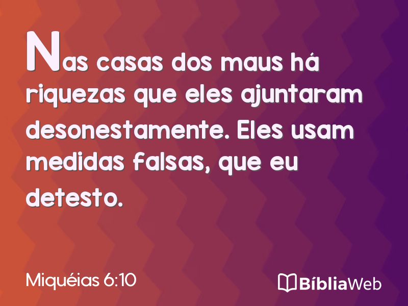 Miquéias 6:10 em imagem para compartilhar