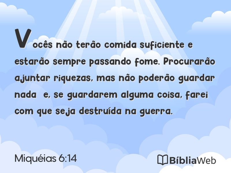 Miquéias 6:14 em imagem para compartilhar