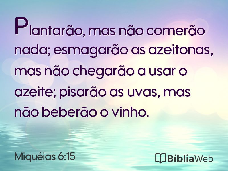 Miquéias 6:15 em imagem para compartilhar