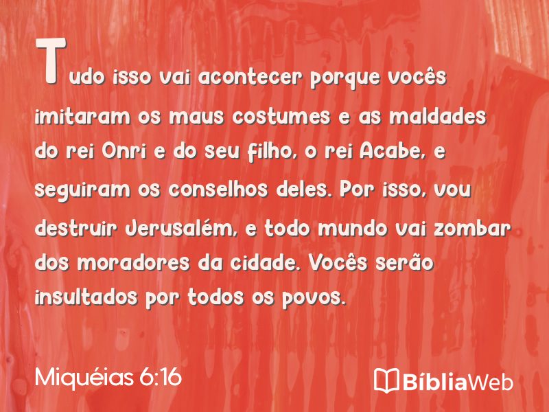 Miquéias 6:16 em imagem para compartilhar