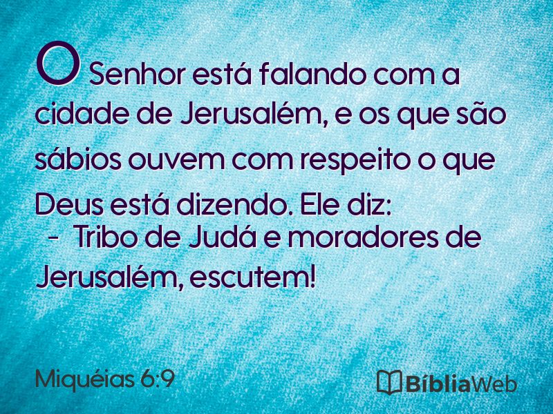 Miquéias 6:9 em imagem para compartilhar