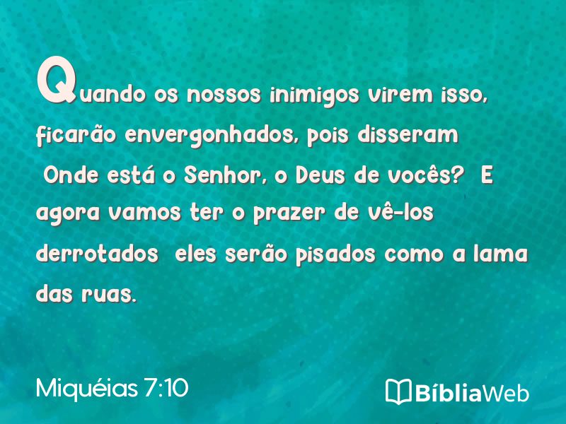 Miquéias 7:10 em imagem para compartilhar