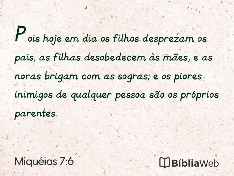 Miquéias 7:6 em imagem para compartilhar