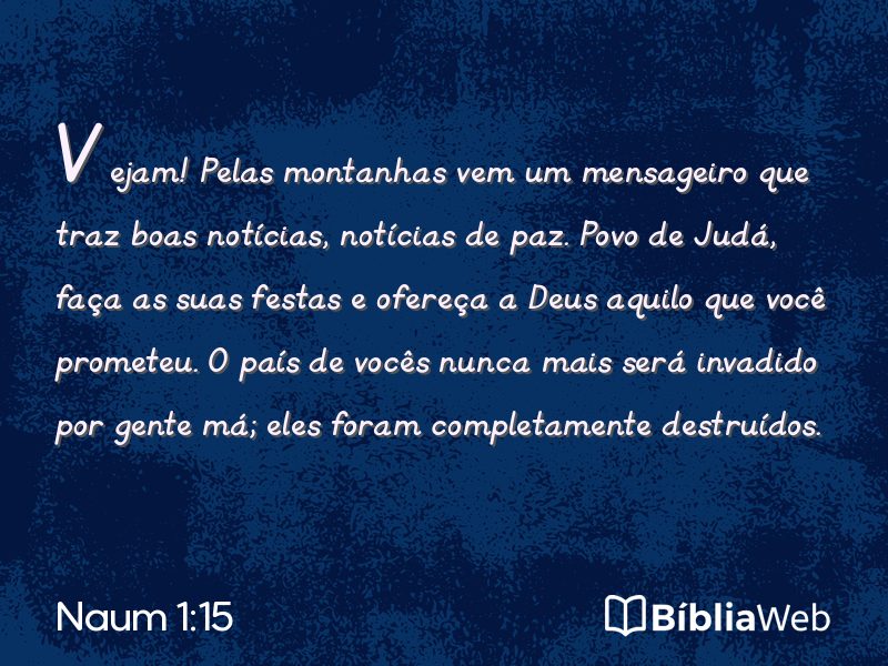 Naum 1:15 em imagem para compartilhar