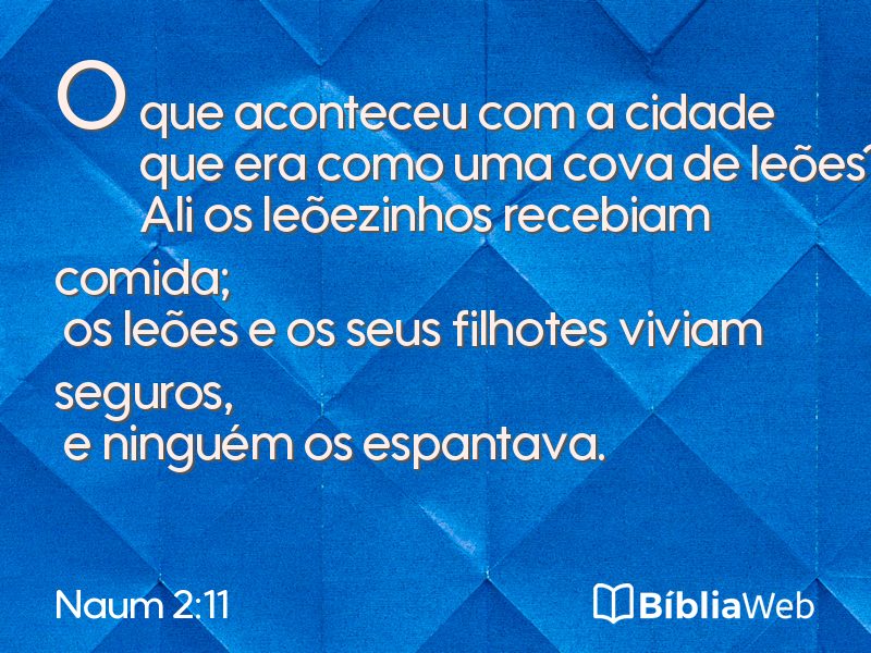 Naum 2:11 em imagem para compartilhar