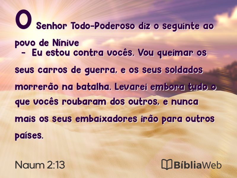 Naum 2:13 em imagem para compartilhar