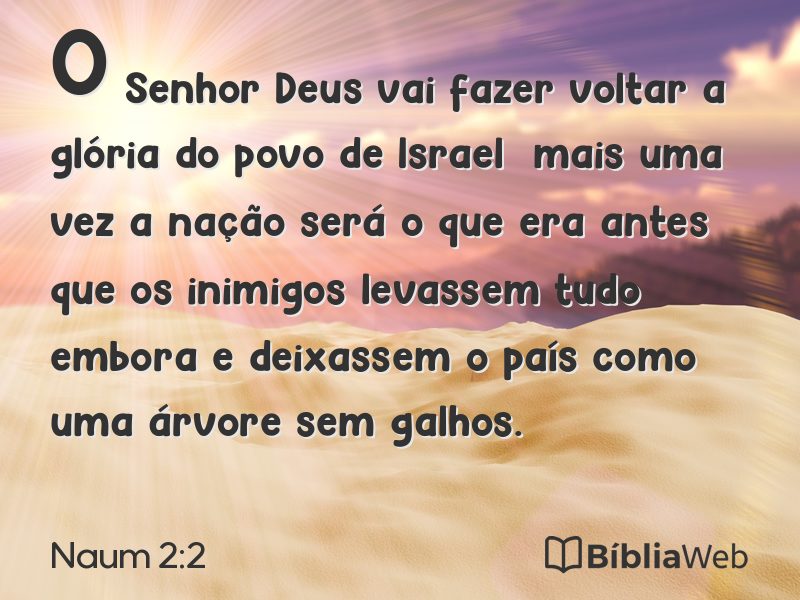 Naum 2:2 em imagem para compartilhar