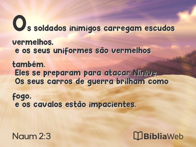 Naum 2:3 em imagem para compartilhar