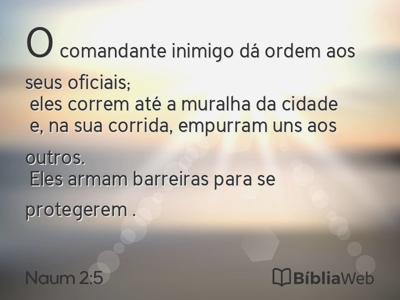 Naum 2:5 em imagem para compartilhar