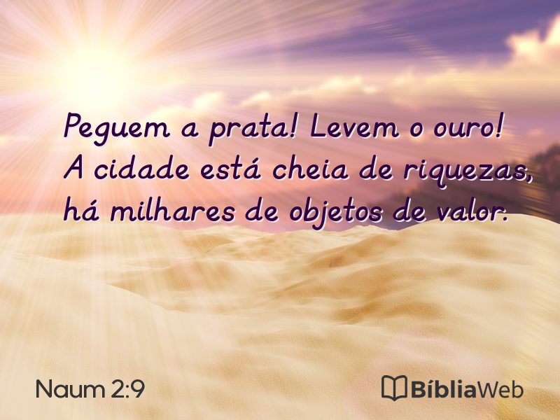 Naum 2:9 em imagem para compartilhar
