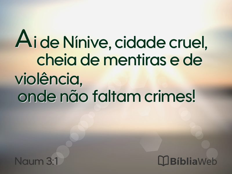 Naum 3:1 em imagem para compartilhar