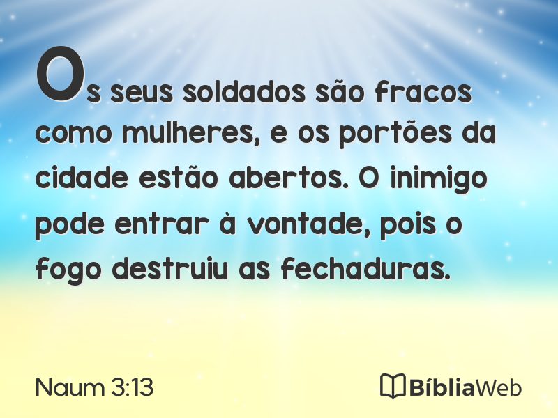 Naum 3:13 em imagem para compartilhar