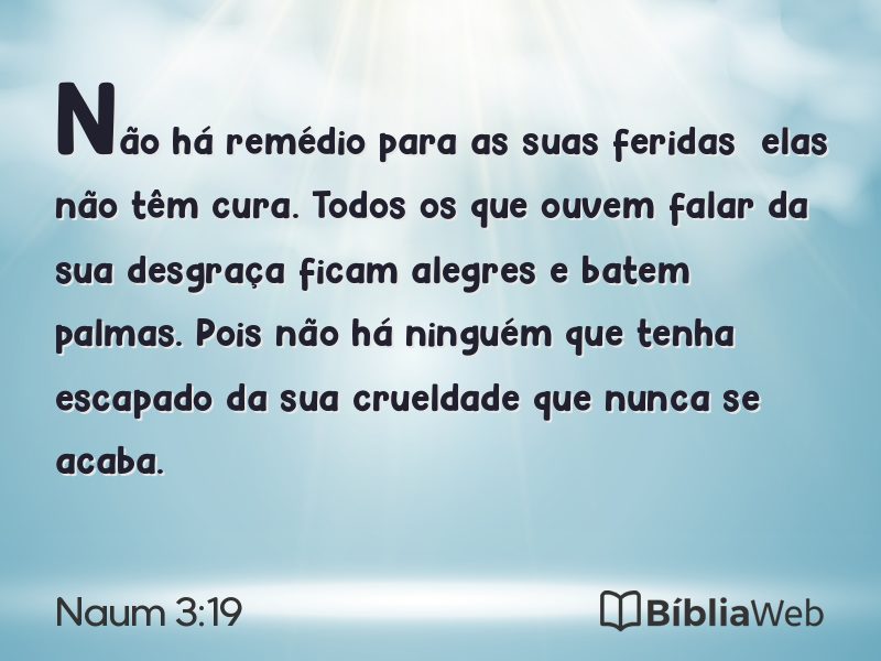 Naum 3:19 em imagem para compartilhar