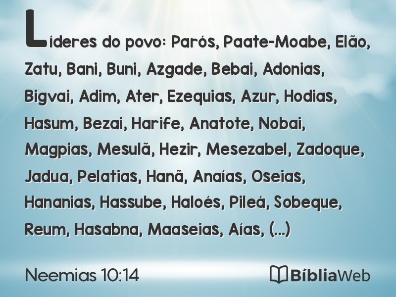 Neemias 10:14 em imagem para compartilhar