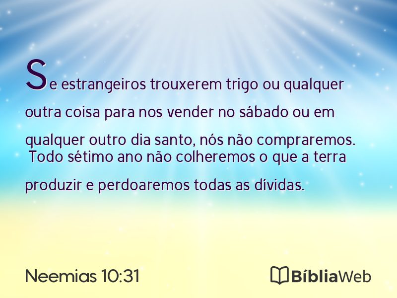 Neemias 10:31 em imagem para compartilhar