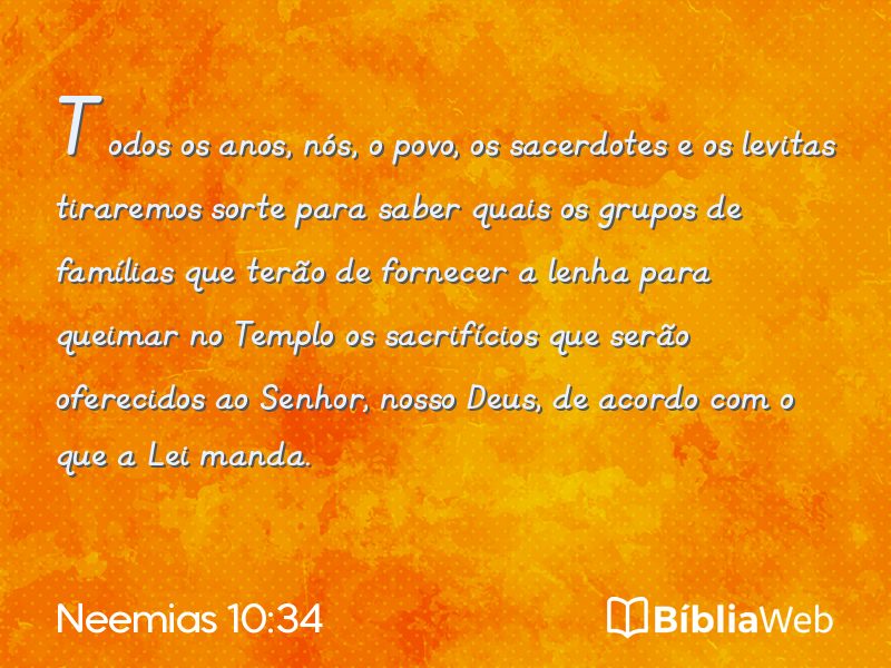 Neemias 10:34 em imagem para compartilhar