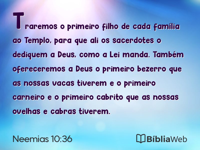 Neemias 10:36 em imagem para compartilhar
