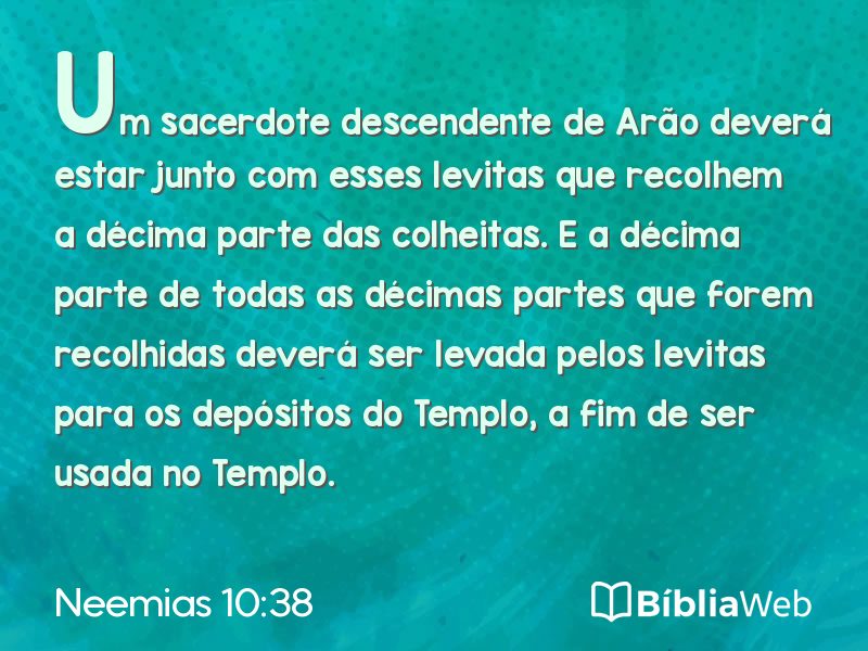 Neemias 10:38 em imagem para compartilhar
