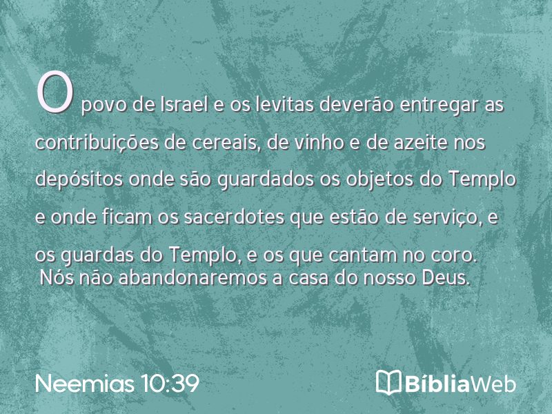 Neemias 10:39 em imagem para compartilhar